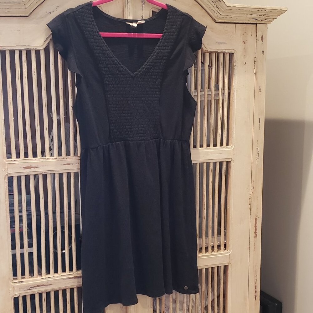 Roxy Black Cap Sleeve Pullover Dress